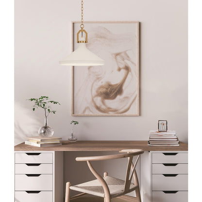 1 Light White Plaster Pendant