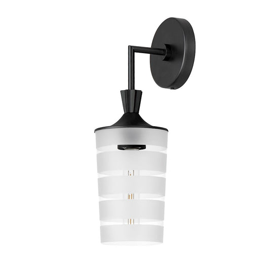 Maxim Copacabana 1 Lt 5" Outdoor Wall Mount, Black/Clear/Frosted