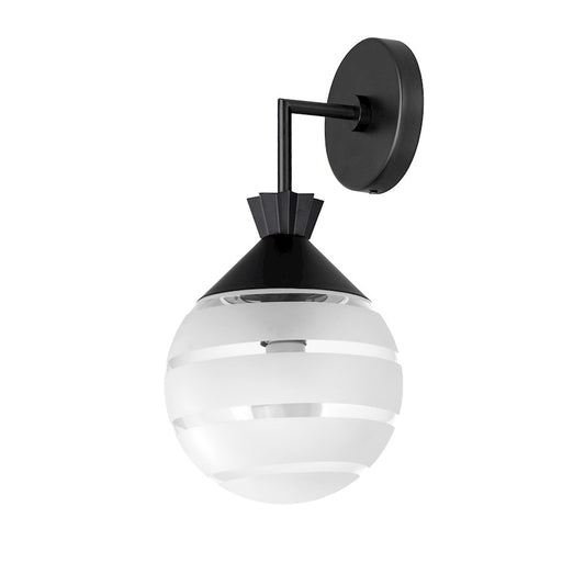 Maxim Copacabana 1 Lt 7" Outdoor Wall Mount, Black/Clear/Frosted