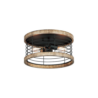Maxim Lighting Homestead 15" Semi Flush Mount, Driftwood/Black