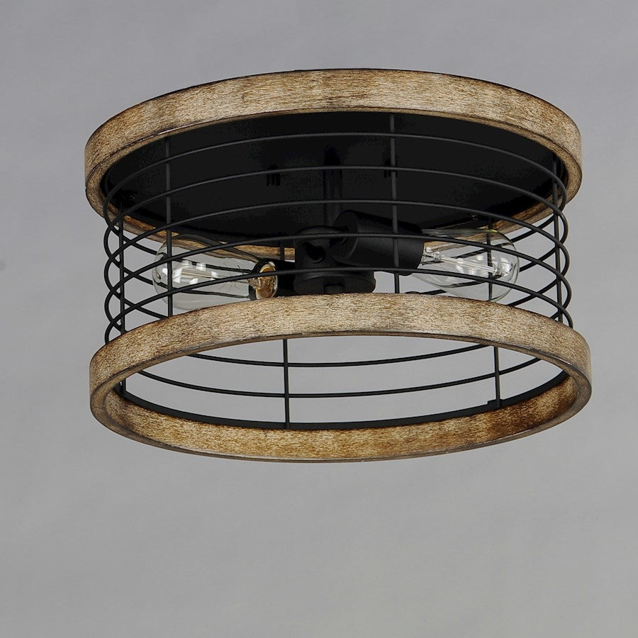 Maxim Lighting Homestead 15" Semi Flush Mount, Driftwood/Black