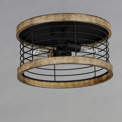 Maxim Lighting Homestead 15" Semi Flush Mount, Driftwood/Black