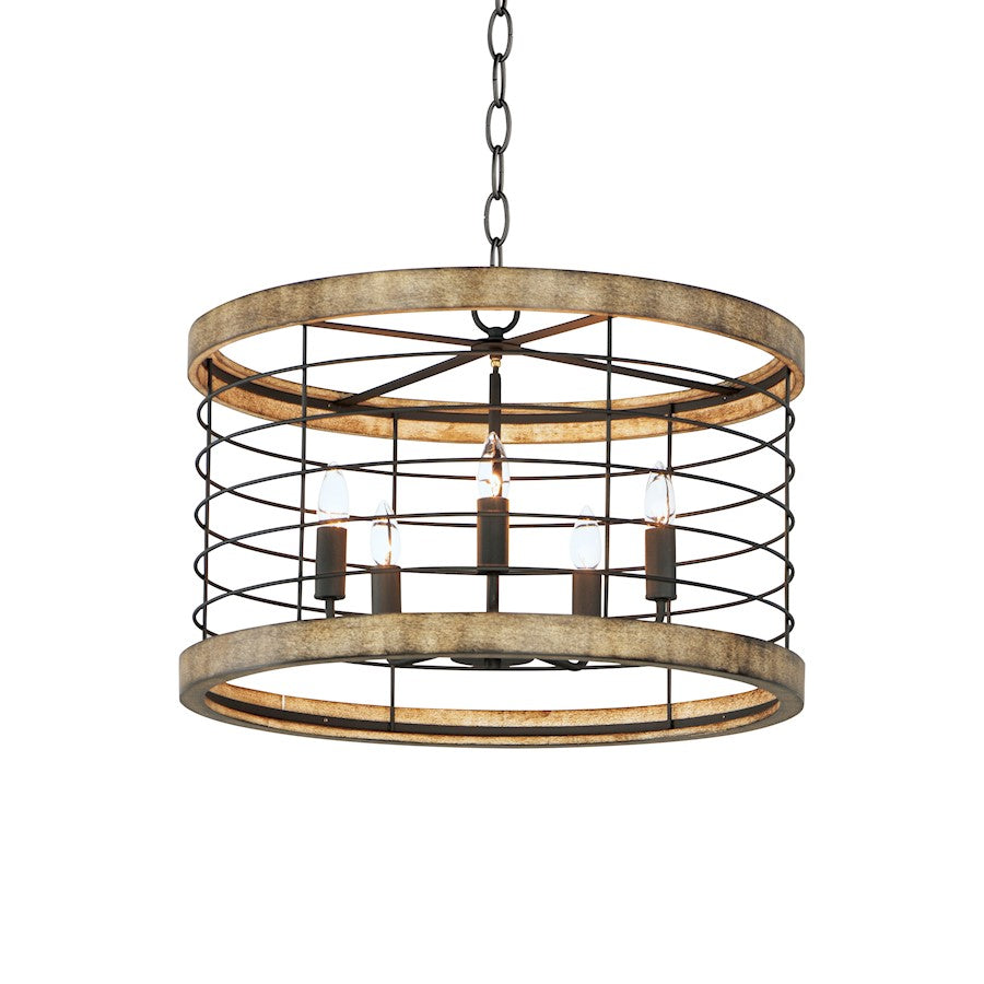 24" 5-Light Chandelier, Driftwood