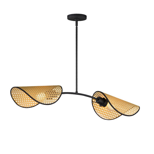 2 Light Linear Pendant, Black