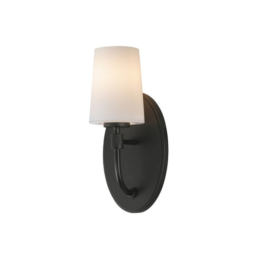Maxim Lighting Durham 1 Light Wall Sconce, Black/White