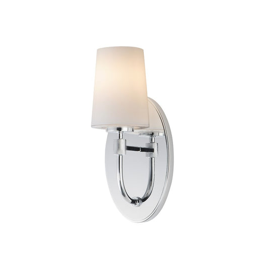 Maxim Lighting Durham 1 Light Wall Sconce, Polished Chrome/White