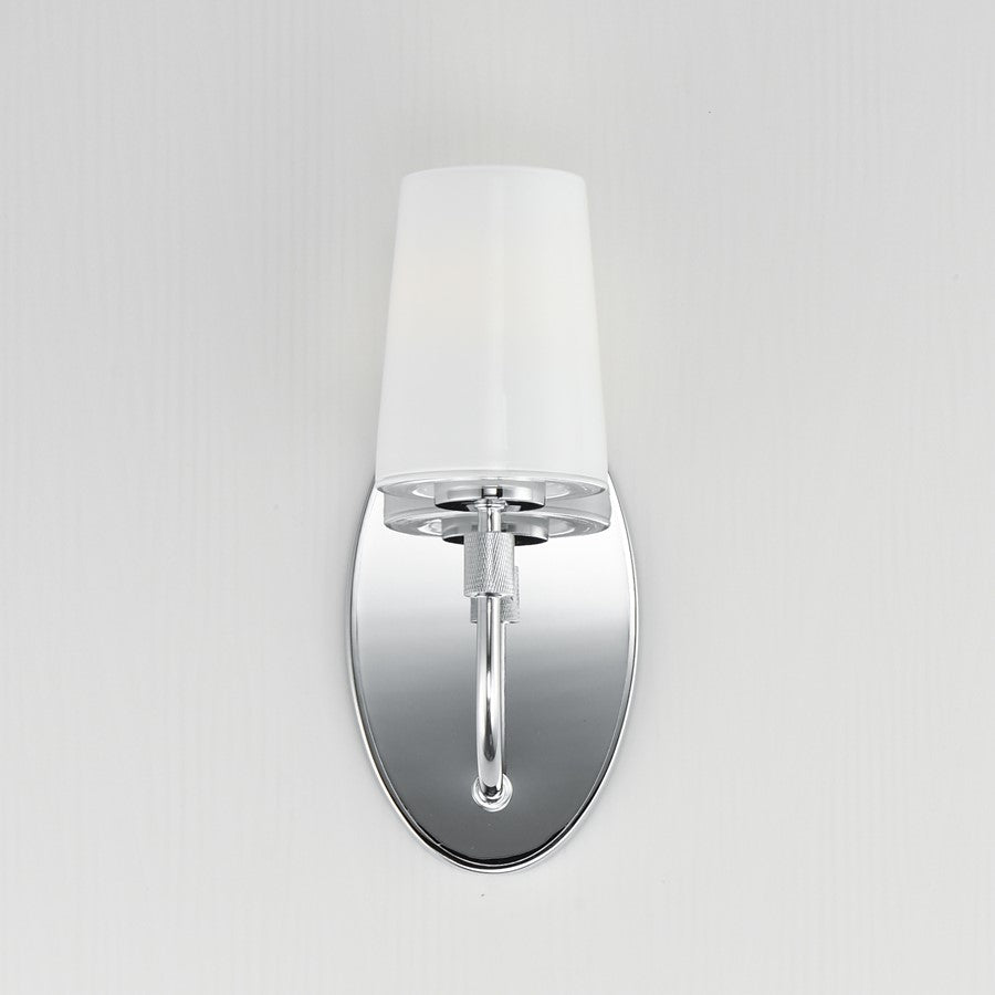 Maxim Lighting Durham 1 Light Wall Sconce, Polished Chrome/White