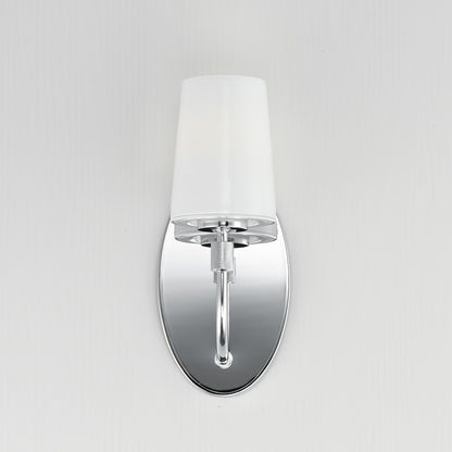 Maxim Lighting Durham 1 Light Wall Sconce, Polished Chrome/White