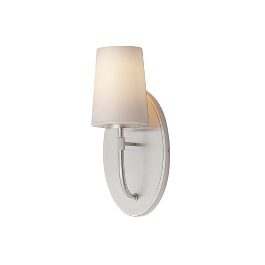 Maxim Lighting Durham 1 Light 13.25" Wall Sconce, Satin Nickel/White