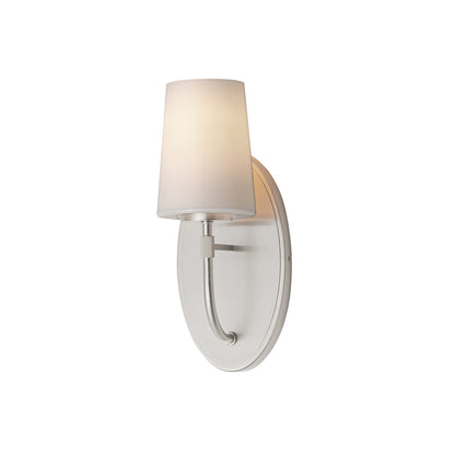 Maxim Lighting Durham 1 Light 13.25" Wall Sconce, Satin Nickel/White