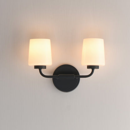 Maxim Lighting Durham 2 Light Wall Sconce, Black/White
