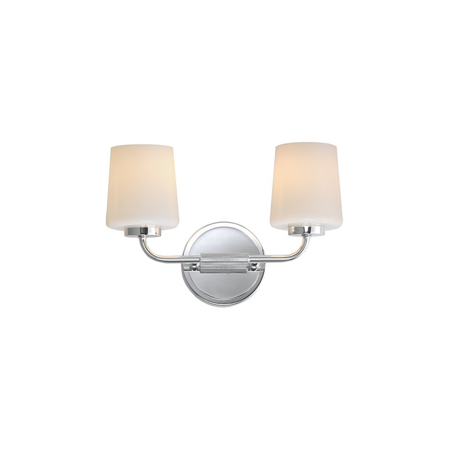 Maxim Lighting Durham 2 Light Wall Sconce, Polished Chrome/White - 12692WTPC
