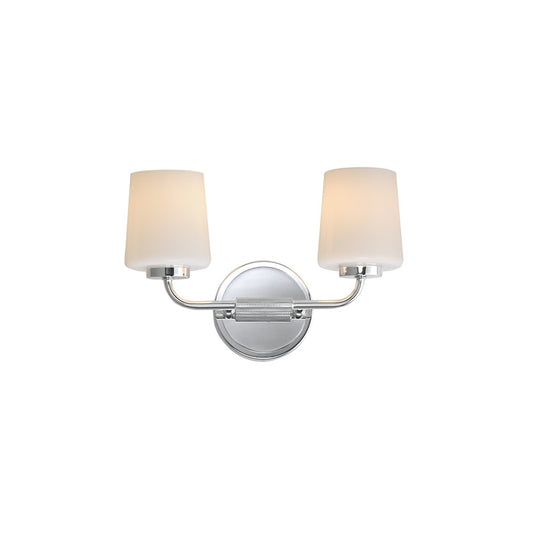 Maxim Lighting Durham 2 Light Wall Sconce, Polished Chrome/White