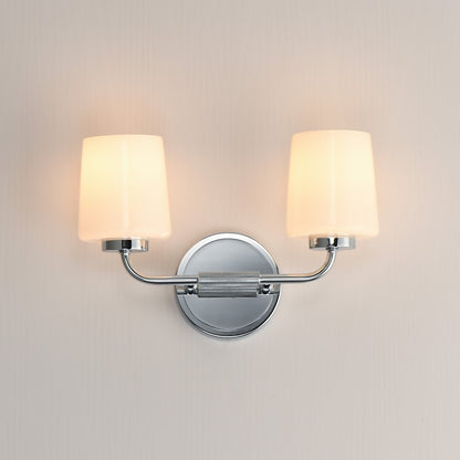 Maxim Lighting Durham 2 Light Wall Sconce, Polished Chrome/White
