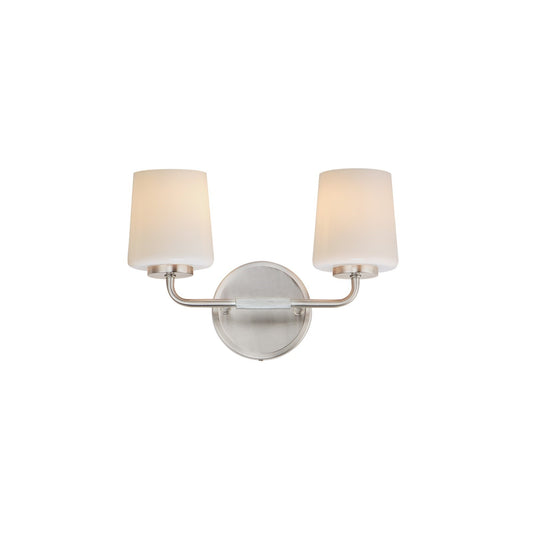 Maxim Lighting Durham 2 Light 9.25" Wall Sconce, Satin Nickel/White