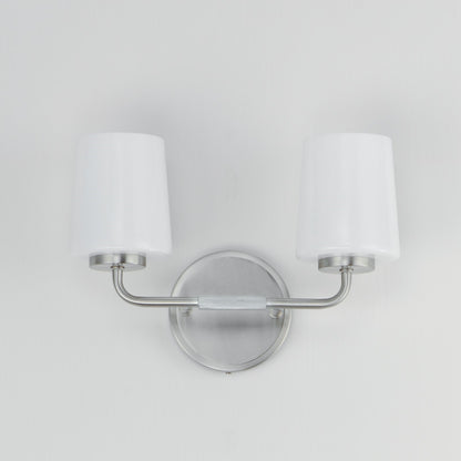 Maxim Lighting Durham 2 Light 9.25" Wall Sconce, Satin Nickel/White