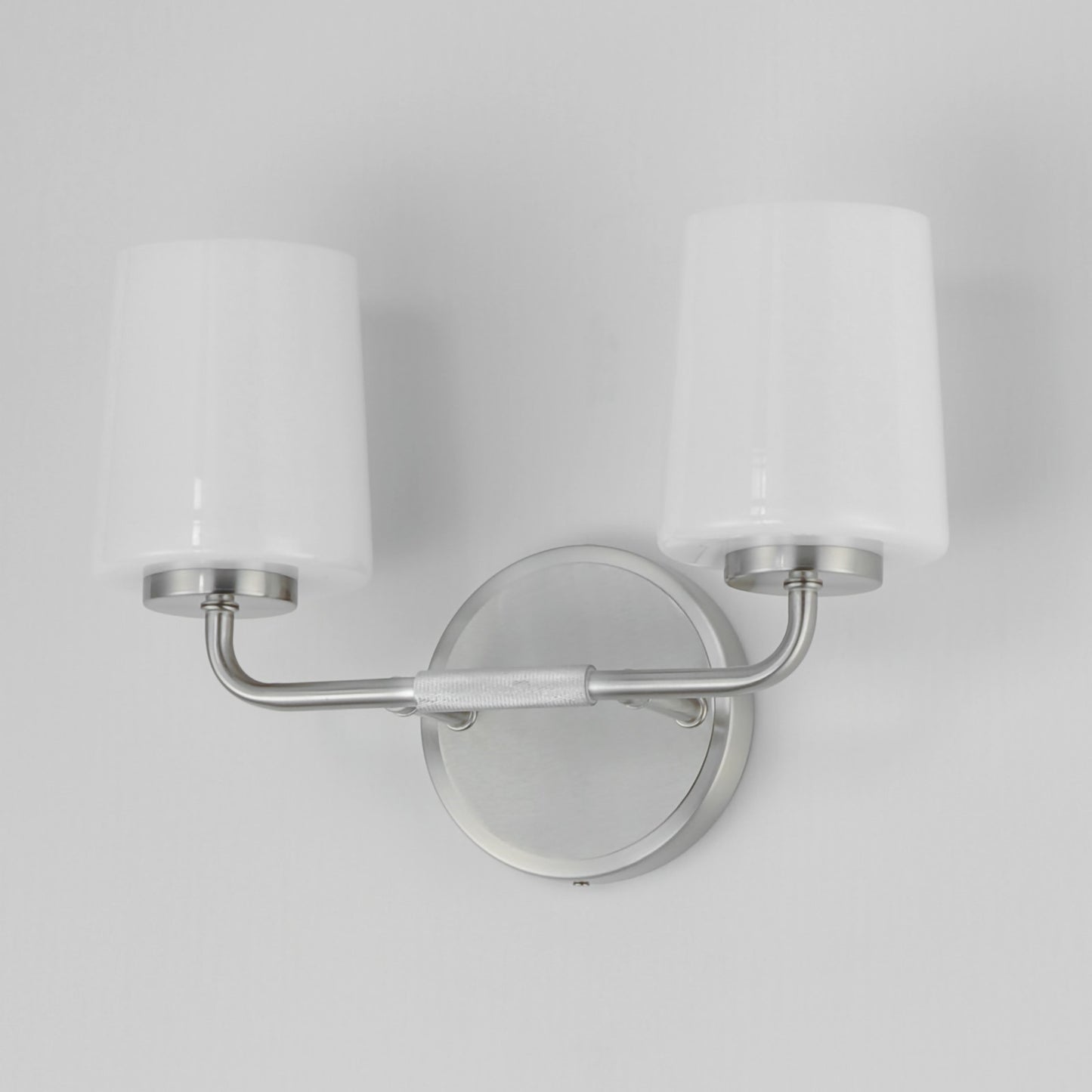 Maxim Lighting Durham 2 Light 9.25" Wall Sconce, Satin Nickel/White