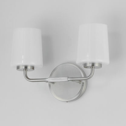 Maxim Lighting Durham 2 Light 9.25" Wall Sconce, Satin Nickel/White