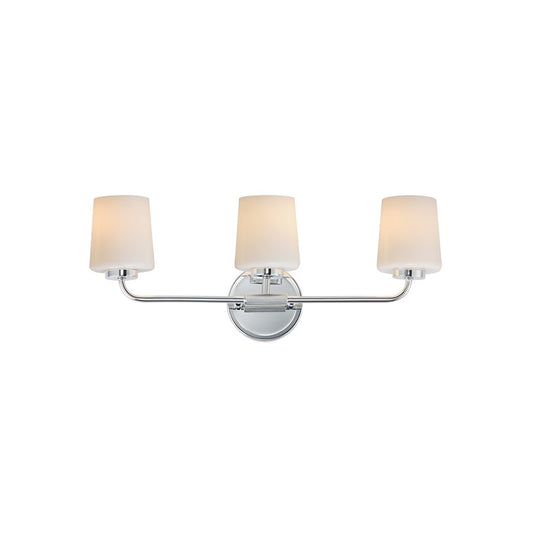 Maxim Lighting Durham 3 Light Bath Vanity, Polished Chrome/White