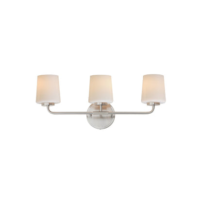 Maxim Lighting Durham 3 Light 9.25" Bath Vanity, Satin Nickel/White