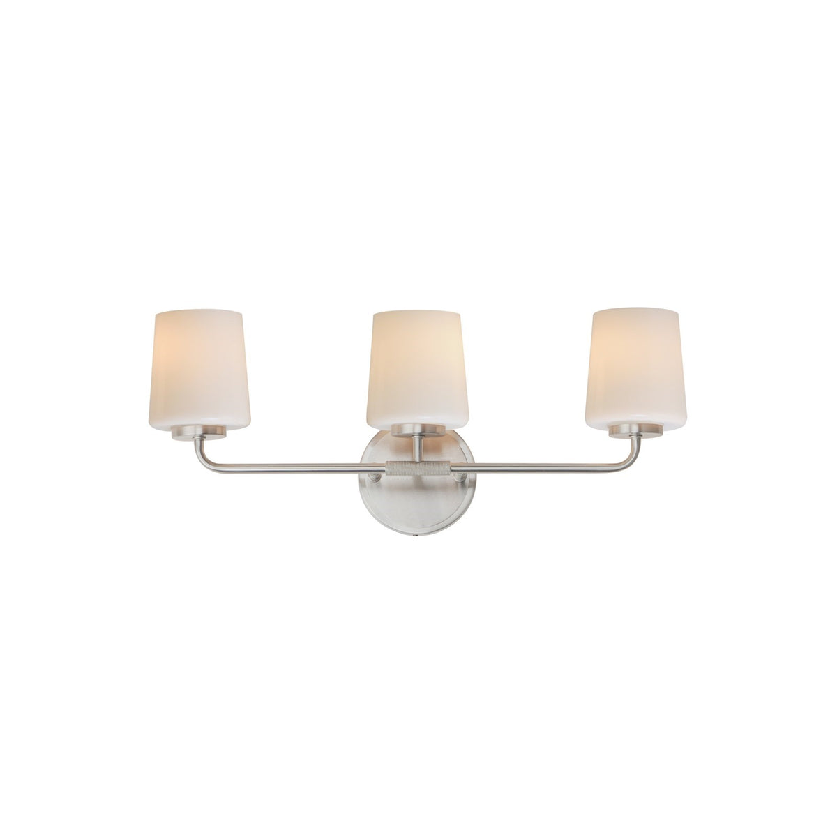 Maxim Lighting Durham 3 Light 9.25" Bath Vanity, Satin Nickel/White