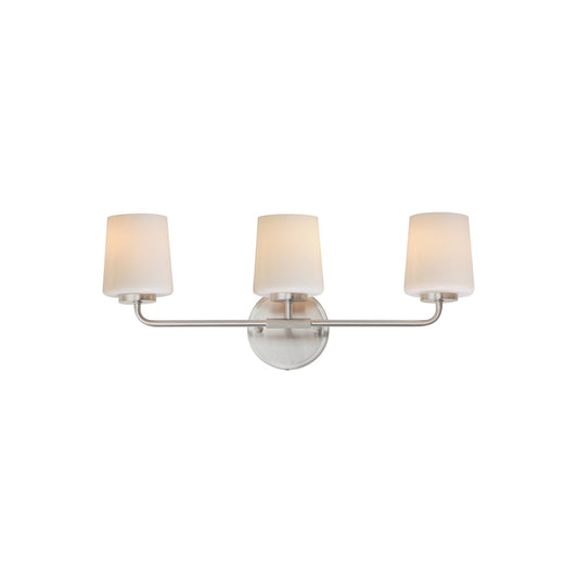 Maxim Lighting Durham 3 Light 9.25" Bath Vanity, Satin Nickel/White