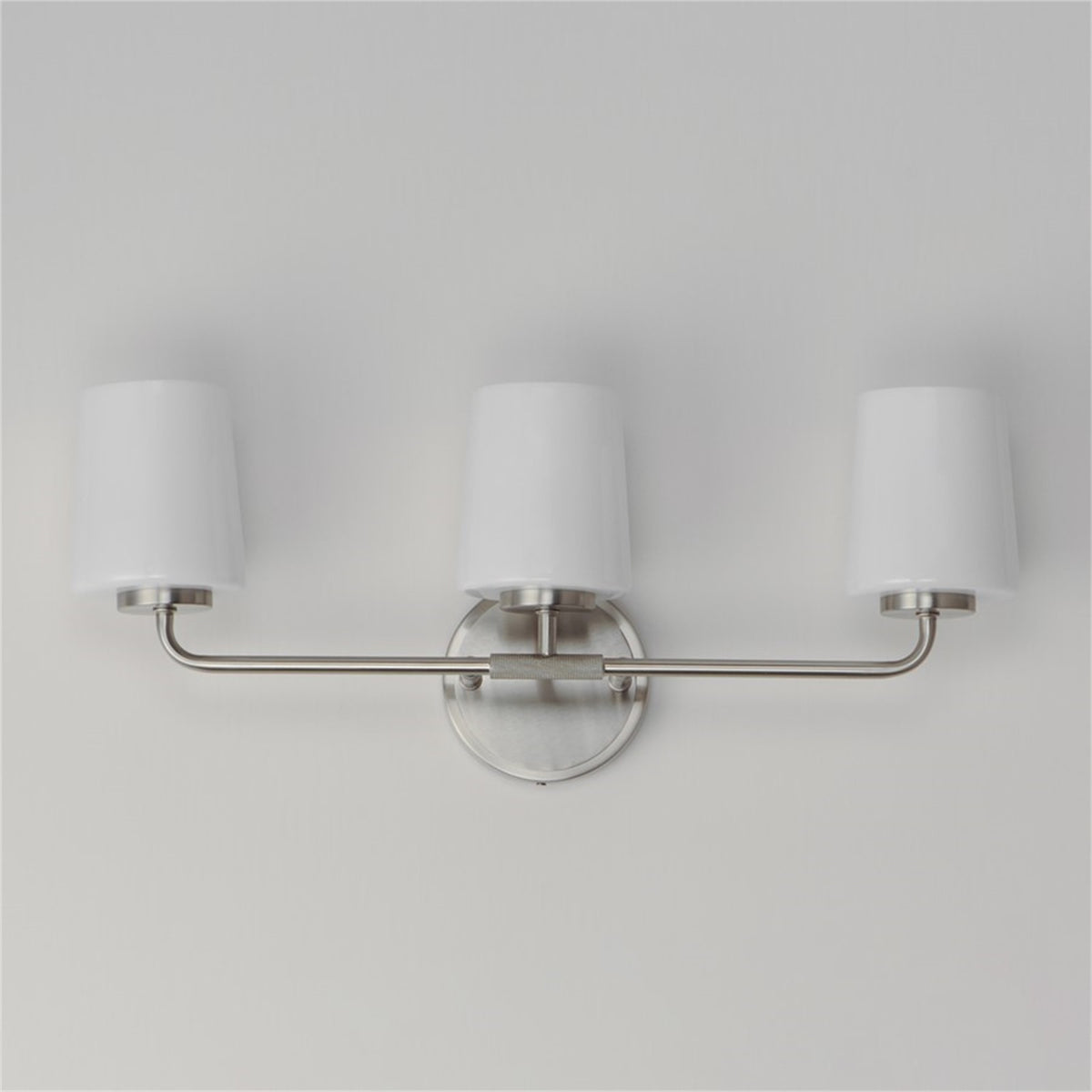Maxim Lighting Durham 3 Light 9.25" Bath Vanity, Satin Nickel/White