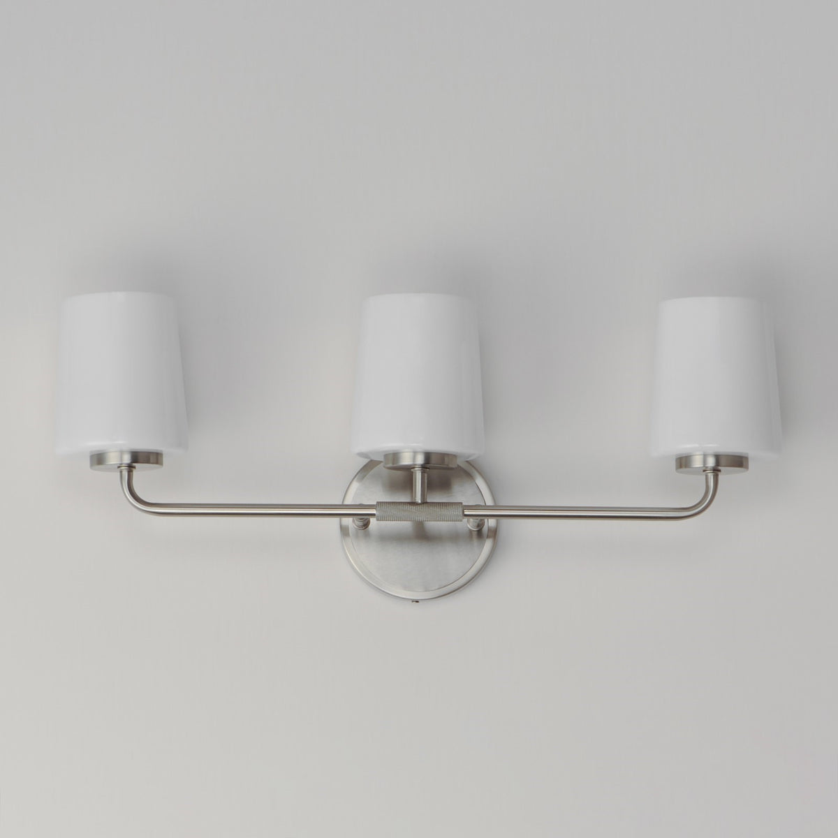 Maxim Lighting Durham 3 Light 9.25" Bath Vanity, Satin Nickel/White