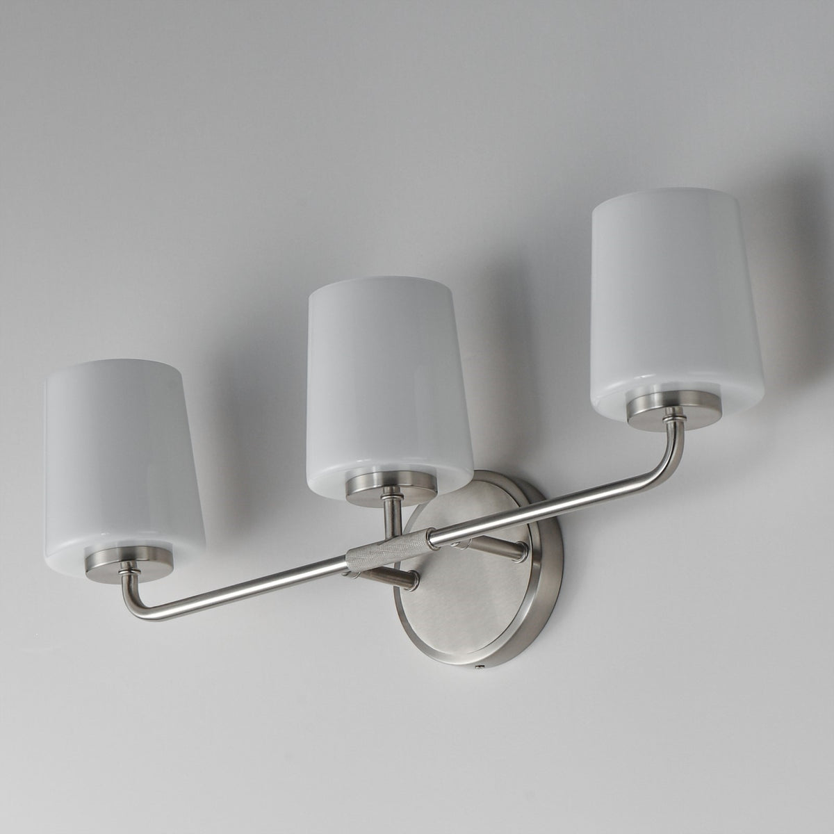 Maxim Lighting Durham 3 Light 9.25" Bath Vanity, Satin Nickel/White