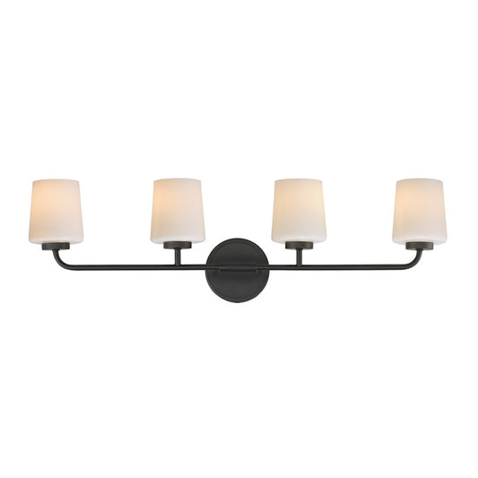 Maxim Lighting Durham 4 Light Bath Vanity, Black/White - 12694WTBK