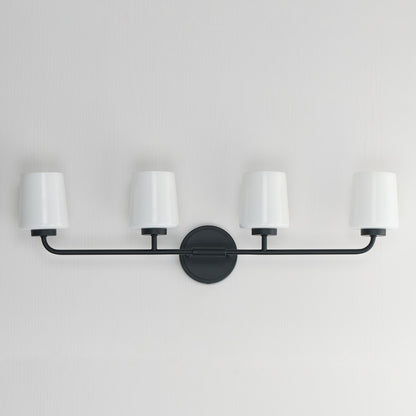 Maxim Lighting Durham 4 Light Bath Vanity, Black/White