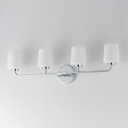 Maxim Lighting Durham 4 Light Bath Vanity, Polished Chrome/White