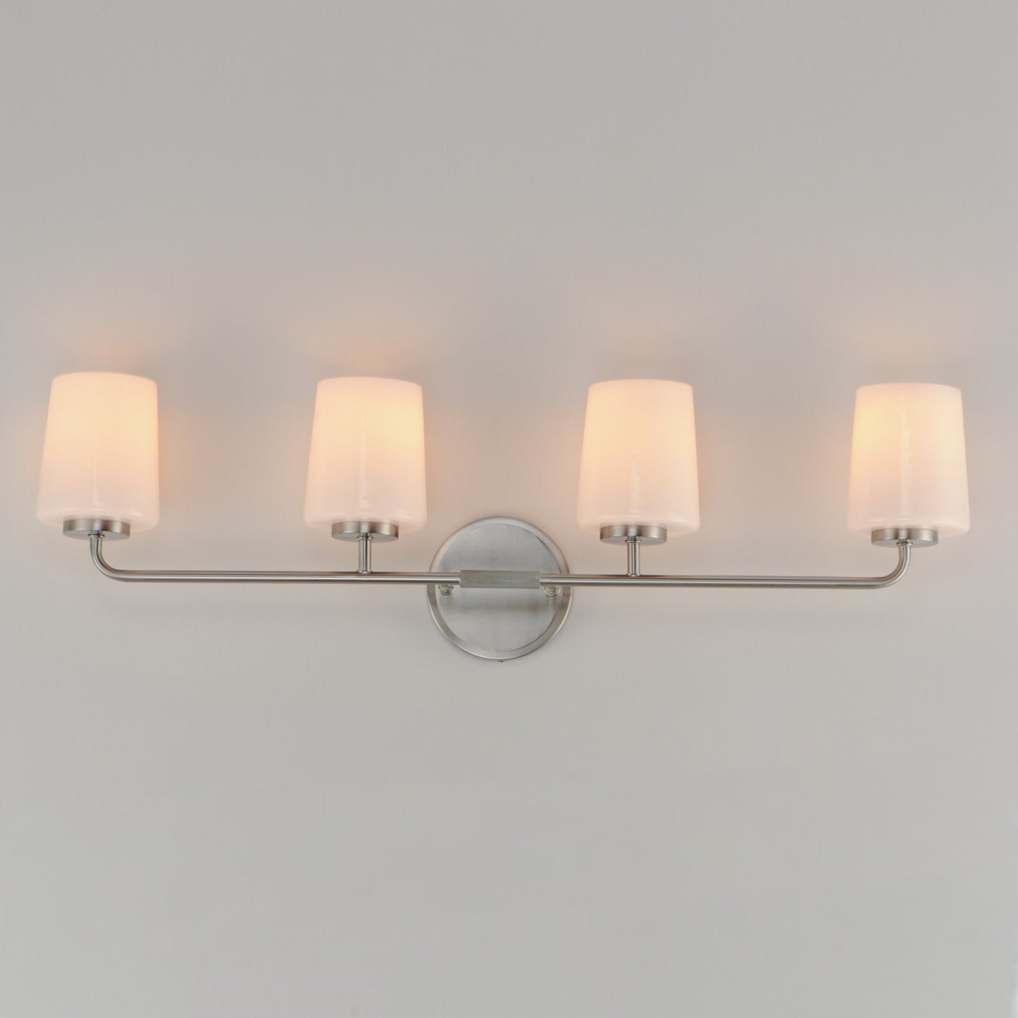 Maxim Lighting Durham 4 Light 9.25" Bath Vanity, Satin Nickel/White