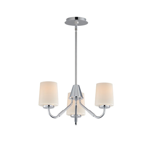 Maxim Lighting Durham 3 Light Mini Chandelier, Polished Chrome/White