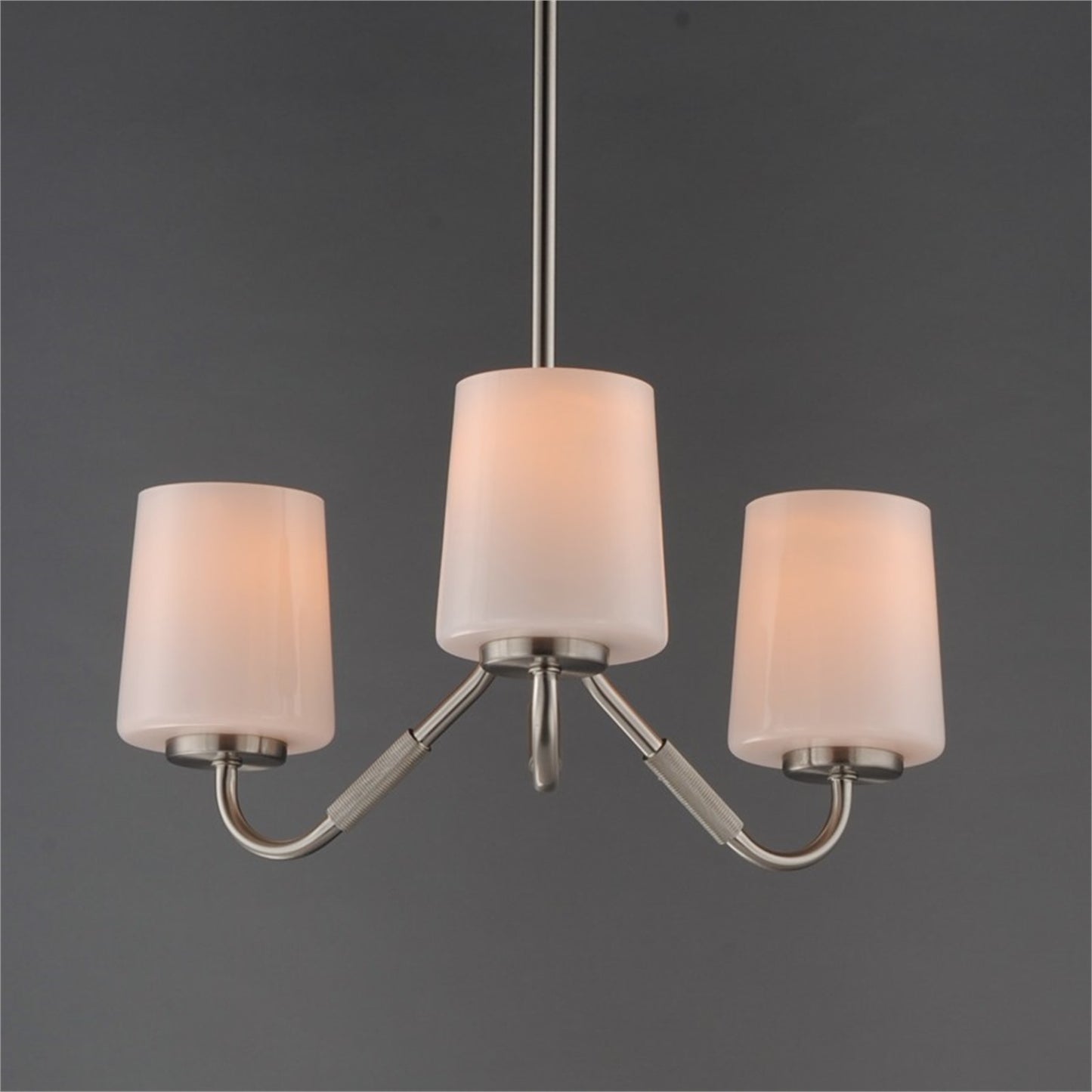 Maxim Lighting Durham 3 Light 8" Mini Chandelier, Satin Nickel/White