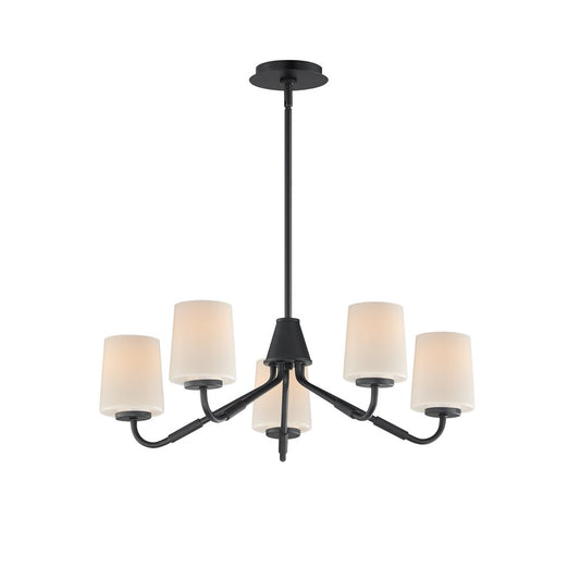 Maxim Lighting Durham 5 Light Single-Tier Chandelier, Black/White