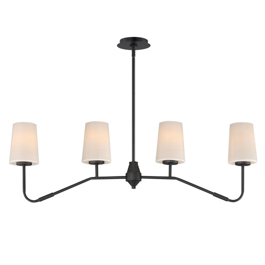Maxim Lighting Durham 4 Light Linear Pendant, Black/White