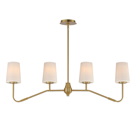 Maxim Lighting Durham 4 Light Linear Pendant, Aged Brass/White