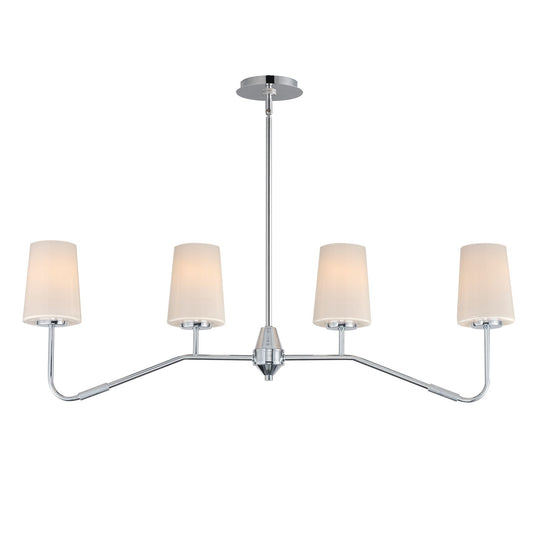 Maxim Lighting Durham 4 Light Linear Pendant, Polished Chrome/White