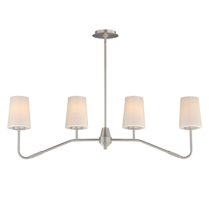 Maxim Lighting Durham 4Lt 12.25" Linear Pendant, Satin Nickel/White - 12697WTSN