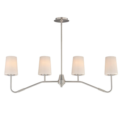 Maxim Lighting Durham 4Lt 12.25" Linear Pendant, Satin Nickel/White