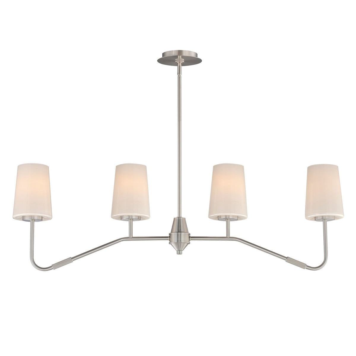 Maxim Lighting Durham 4Lt 12.25" Linear Pendant, Satin Nickel/White