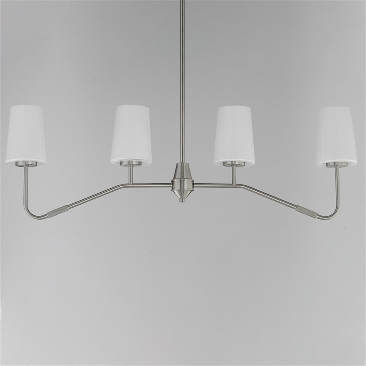 Maxim Lighting Durham 4Lt 12.25" Linear Pendant, Satin Nickel/White