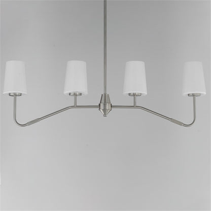 Maxim Lighting Durham 4Lt 12.25" Linear Pendant, Satin Nickel/White