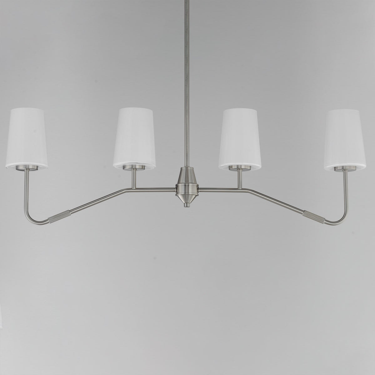 Maxim Lighting Durham 4Lt 12.25" Linear Pendant, Satin Nickel/White
