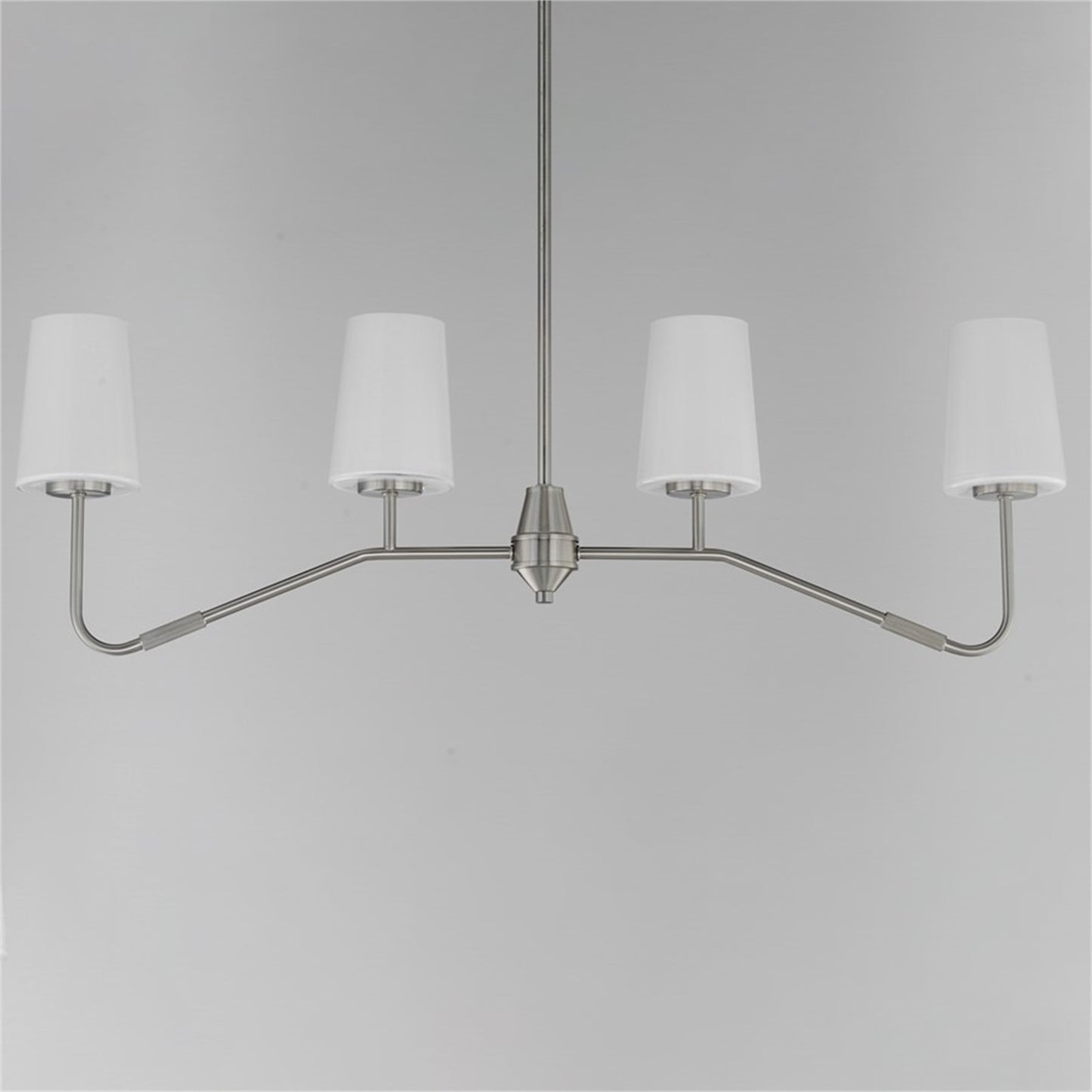Maxim Lighting Durham 4Lt 12.25" Linear Pendant, Satin Nickel/White