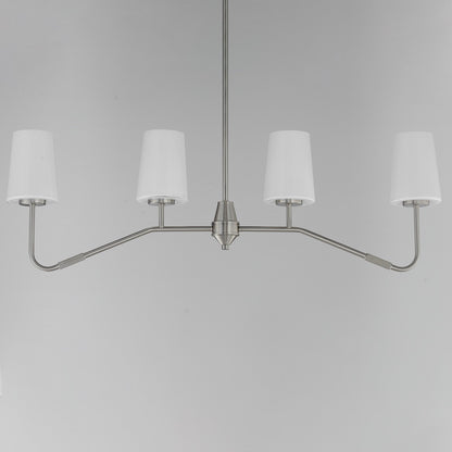 Maxim Lighting Durham 4Lt 12.25" Linear Pendant, Satin Nickel/White