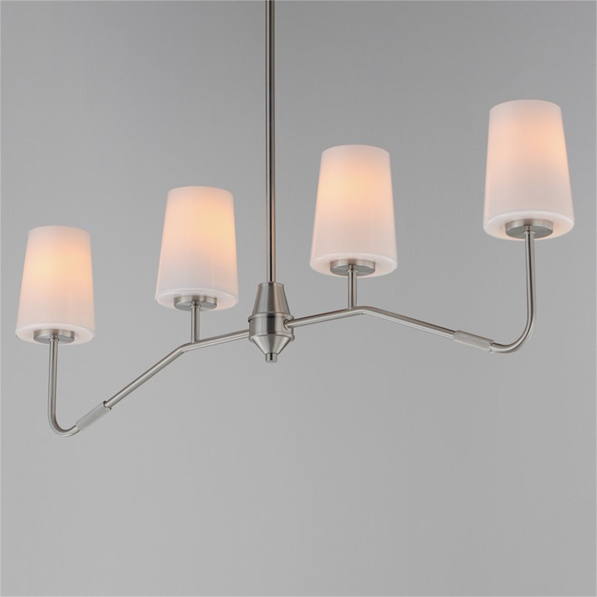 Maxim Lighting Durham 4Lt 12.25" Linear Pendant, Satin Nickel/White