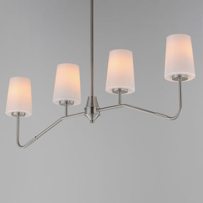 Maxim Lighting Durham 4Lt 12.25" Linear Pendant, Satin Nickel/White