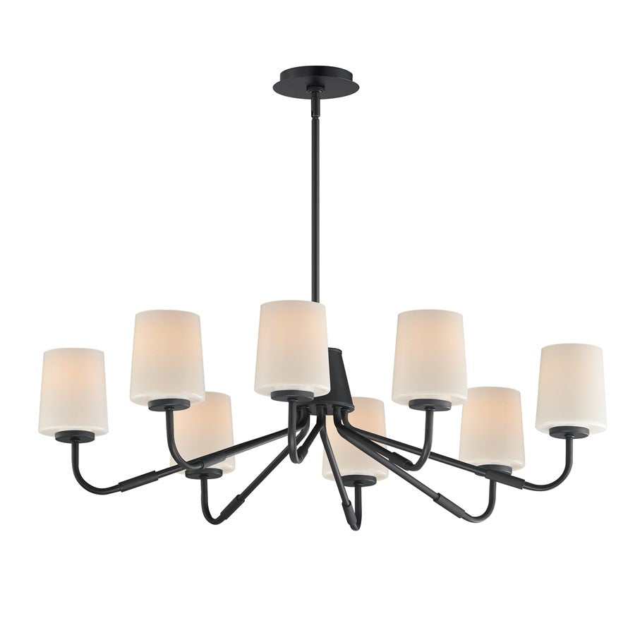 Maxim Lighting Durham 8 Light Chandelier, Black/White - 12698WTBK